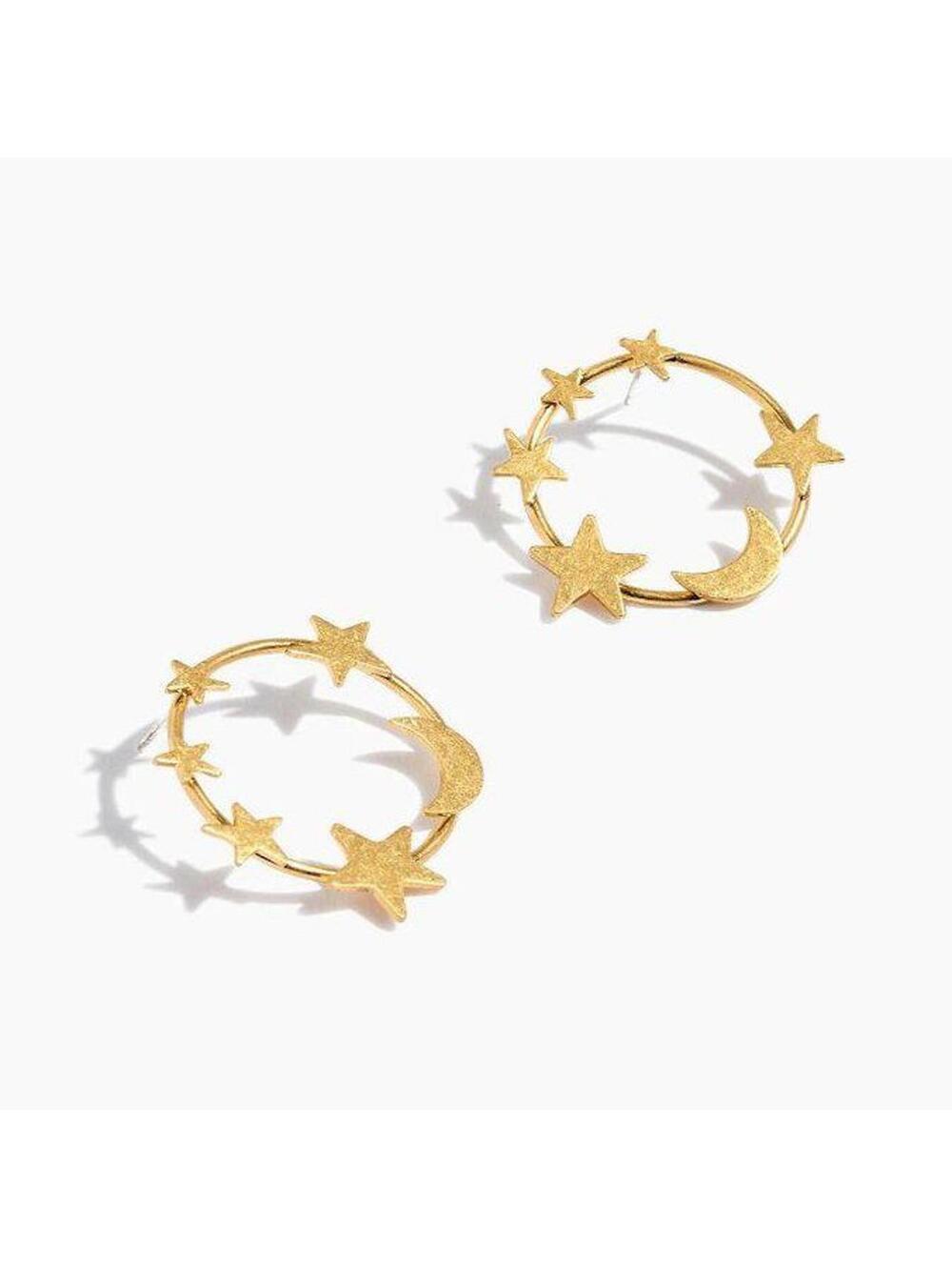 Madewell Star and Moon Hoop Earrings